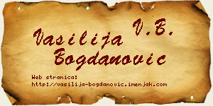 Vasilija Bogdanović vizit kartica